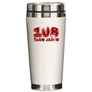 108 Degrees red Jacob black Ceramic Travel Mug by   