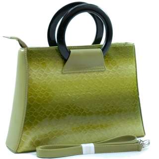 Women Purse Snake Skin Embossed Carrying Bag Green  