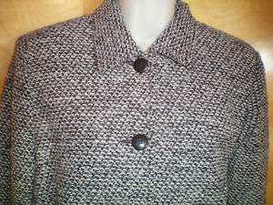 womens black gray boucle tweed jacket blazer M size 10  
