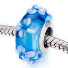 Pugster Aquamarine Against White Flower Beads Fits Pandora Charm 