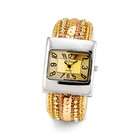 VistaBella Ladies Silver Tone Gold Sequin Bangle Quartz Watch