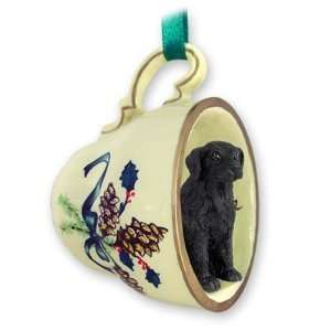   Coated Retriever Green Holiday Tea Cup Dog Ornament: Home & Kitchen