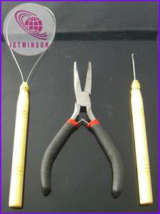 Feather Hair Extension Tools Set Plier + Needle +puller  