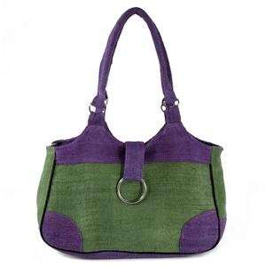  Earth Divas MH101 PG Hemp Shoulder Bag Purple & Green Trim 
