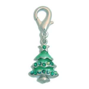   Aria Jeweled Christmas Tree Dog Collar Charm   GREEN: Kitchen & Dining