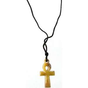  Cross Necklace with Black Cord   Carved Red Marble from 