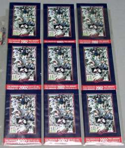 2002 Lot Of 9 Montreal Expos MLB Baseball Schedules  
