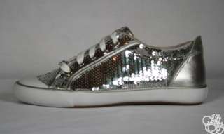 COACH Barrett Silver Sequins Casual / Dress Sneakers Womens Shoes New 