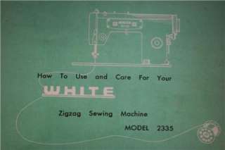 White 2335 Sewing Machine Instruction Manual On CD