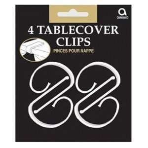 Table Cover Clear Plastic Clip 4 Pack 
