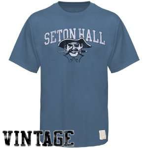 Original Retro Brand Seton Hall Pirates Blue Vintage Throwback Crew 