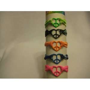   Shaped Peace Sign Bracelet with Tie Dye Stretch Band: Toys & Games