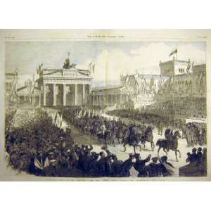Prussian Army Berlin Troops Brandenburg Gate 1866