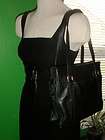 Ganson Vintage Black Leather Shoulder Bag Handbag Purse Tote Satchel