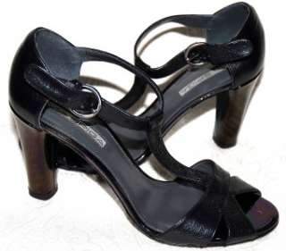 179 AK ANNE KLEIN shoes T strap Black Vixen 10 Sandals  