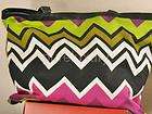 MISSONI TARGET LARGE CANVAS TOTE TRAVEL BAG & MATCHING CLUTCH ZIG ZAG 