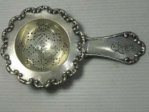   OLD STERLING SILVER AND HALLMARKED BEAUTIFULLY DECORATED TEA STRAINER