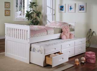 TWIN DAYBED WITH TRUNDLEWHITE OR CAPPUCICINO FINISH  
