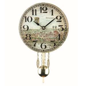  Black Forest Clock with picture motive Munich, incl 