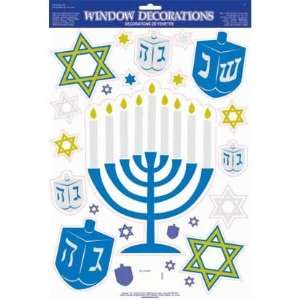  Hanukkah Glitter Vinyl Window Decorations 24ct: Toys 