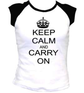 Keep Calm and Carry on Vintage Peace Womens T shirt  