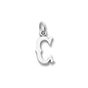  Initial C Charm in White Gold Jewelry