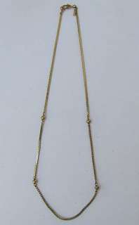 Vintage Monet Gold Tone Beaded Chain Necklace  