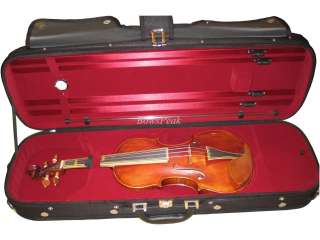 Oblong Full Size 4/4 Violin Case, Wooden with 4 Bow Holders and 