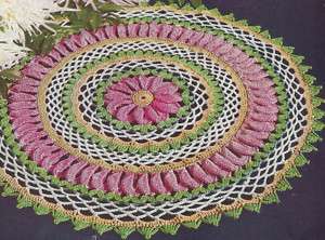 Vintage Crochet PATTERN Multi Color Layer Doily Flower  