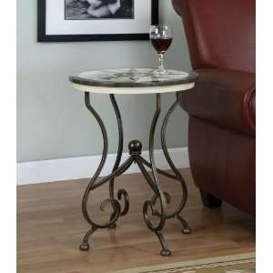  Compass Pattern Round Accent Table   Powell Furniture 