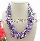 Amazing 4Strds Purple Pearl&Shell&She​ll Pearl Necklace