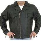 Dealer Leather Black Leather Motorcycle Jacket for Men   Size 46