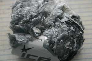 1sk Ice Ephesus 3/4 wide ribbon yarn silver gray  