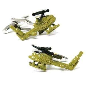 Army Green UH 1 Huey Helicopter Cufflinks 