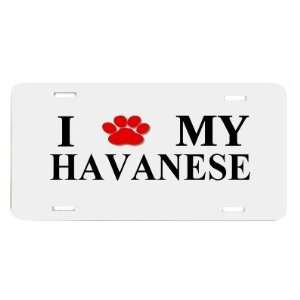  Havanese Paw Love Dog Vanity Auto License Plate 