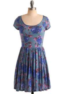 Ashta Dress   Blue, Purple, Pink, Floral, Casual, A line, Short 
