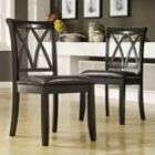 Oxford Creek Double Cross Back Black Faux Leather chairs (Set of 2)