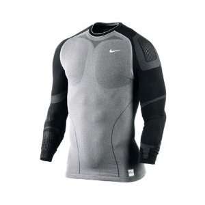 Nike Pro Mens Thermal Baseball Players Shirt Gray Black  