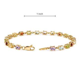 New 1 CTW Amethyst Gold Bracelet Length 7 in. Weight 4.5g. Free US 