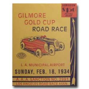  1934 Gilmore Gold Cup Program Poster Print