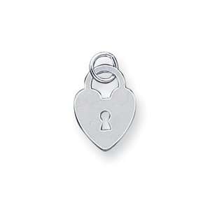  Sterling Silver Heart Lock Charm   JewelryWeb: Jewelry