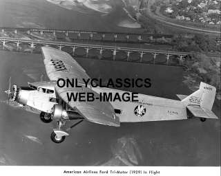 1929 FORD TRI MOTOR AMERICAN AIRLINES AVIATION   PHOTO  
