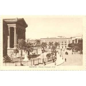  Vintage Postcard Piazza Giuseppe Verdi Palermo Italy 