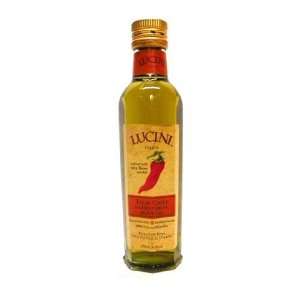 Lucini Extra Virgin Olive Oil, Fiery Chili, 8.5 Ounce, Glass Bottle 