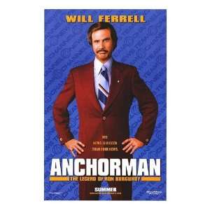 Anchorman The Legend Of Ron Burgundy Movie Poster, 11 x 17 (2004 