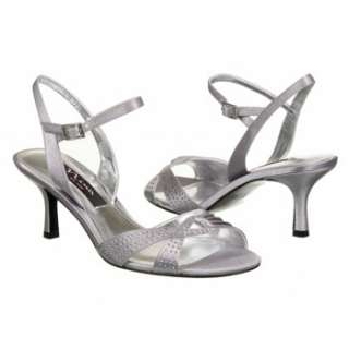 Womens Nina Germane Royal Silver Satin Shoes 