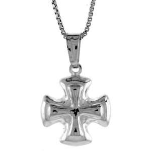  Sterling Silver Cross Pendant, Made in Italy. 9/16 in 