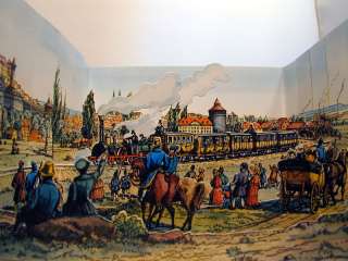 Die erste Eisenbahn 1835 Guckkästchen Diorama  
