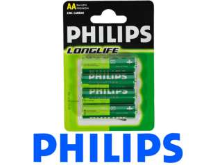 4x Philips LONGLIFE Batterie AA R6 UM3 Zink Carbon NEU  