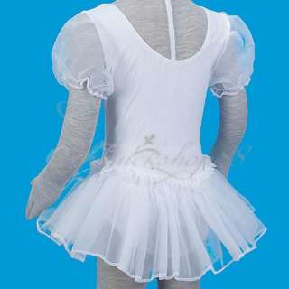 Weiß Mädchen Ballettanzug Kleid Tütü Tutu Ballettkleid  